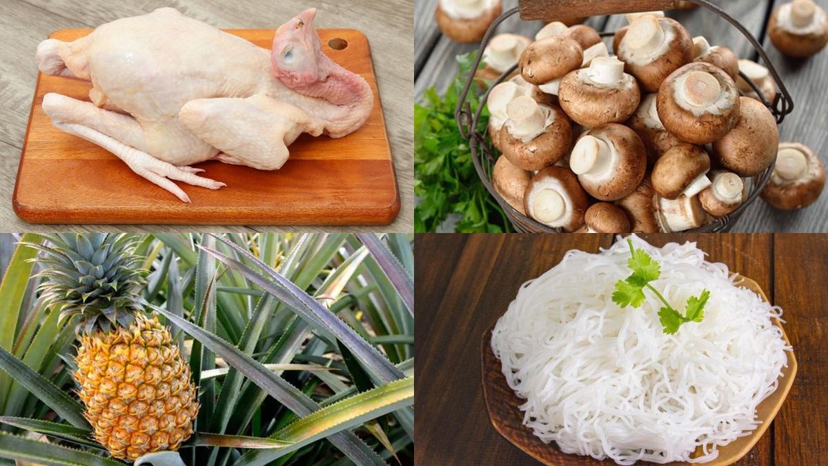 Nguyên liệu món ăn gà nấu khóm