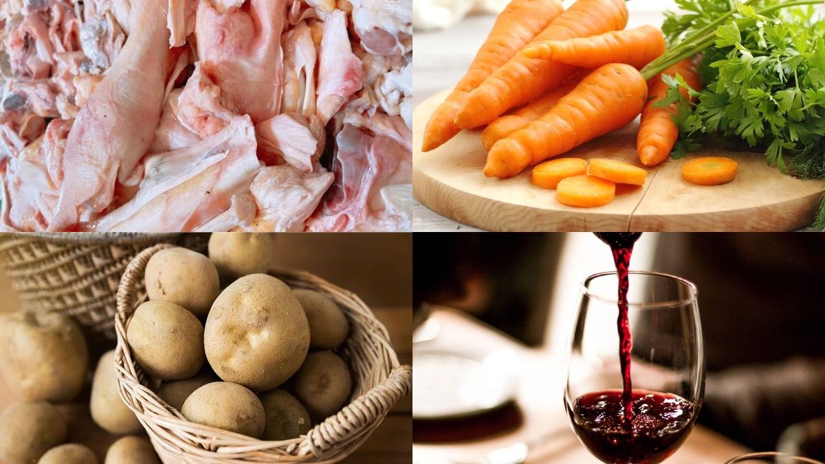 Nguyên liệu món ăn gân bò sốt vang
