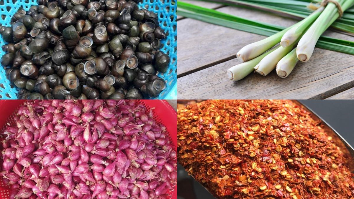 Nguyên liệu món ăn ốc hút điện phương