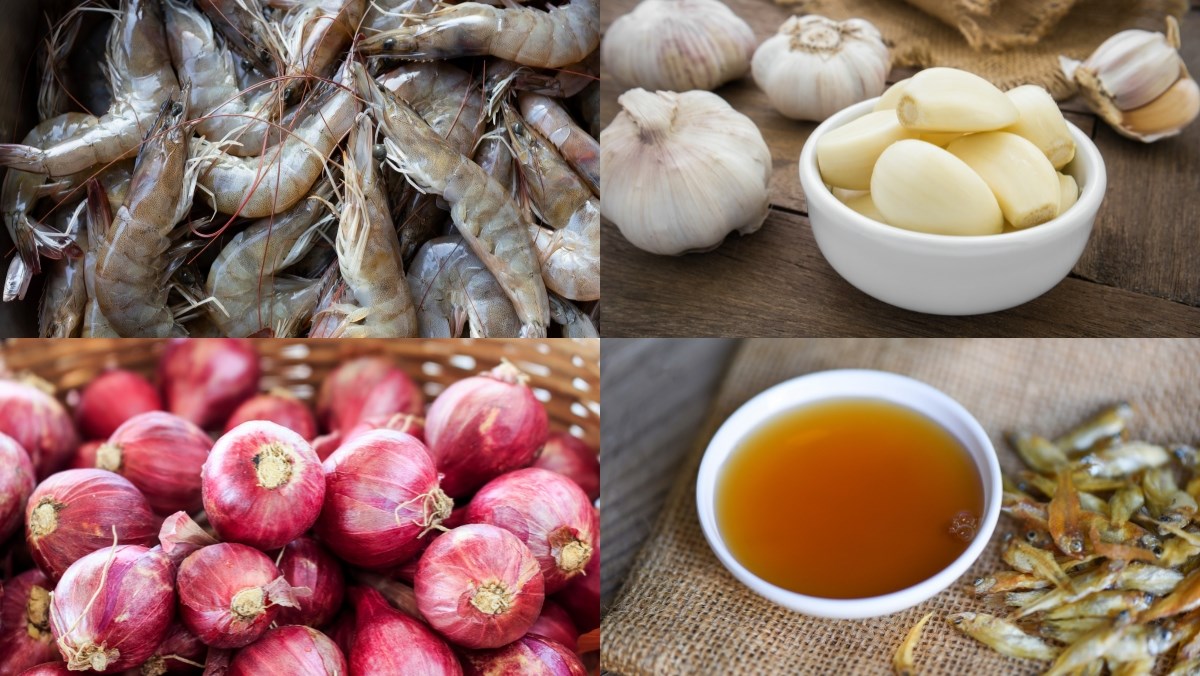 Nguyên liệu món ăn cách làm tôm chấy