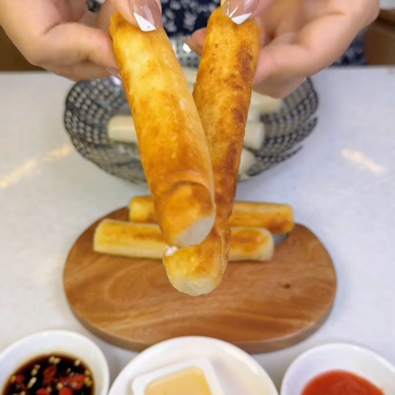 Bước 1 Chiên bánh gạo tươi Bánh gạo tươi