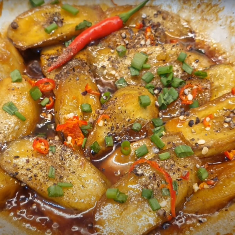Bước 4 Thành phẩm Chuối xanh kho chay
