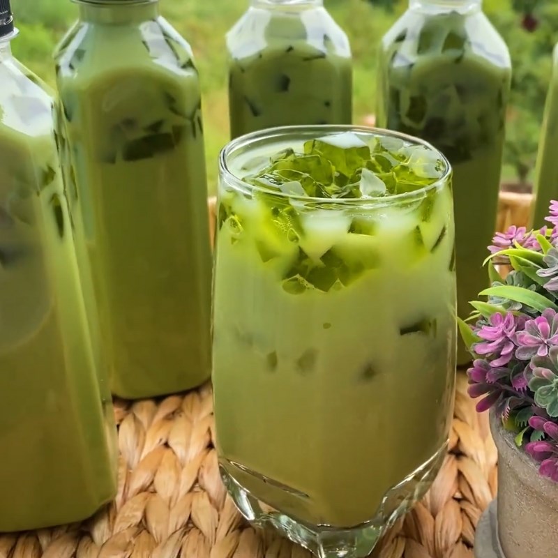 Bước 3 Thành phẩm Trà sữa thái xanh đóng chai