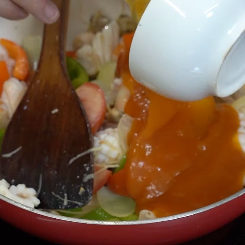 Bước 3 Xào sứa Sứa xào chua ngọt