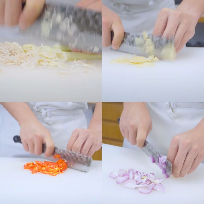 Bước 2 Xay nguyên liệu làm nước sốt Mực nhảy ăn sống