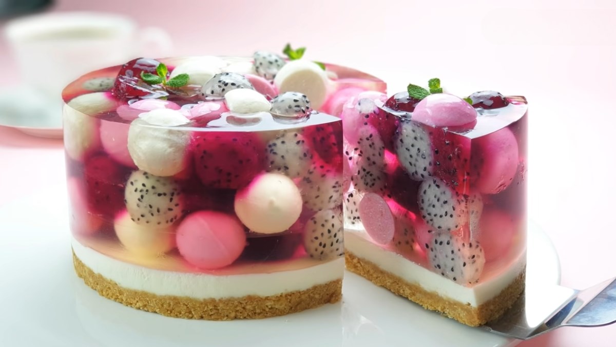 Bánh sinh nhật rau câu trái cây