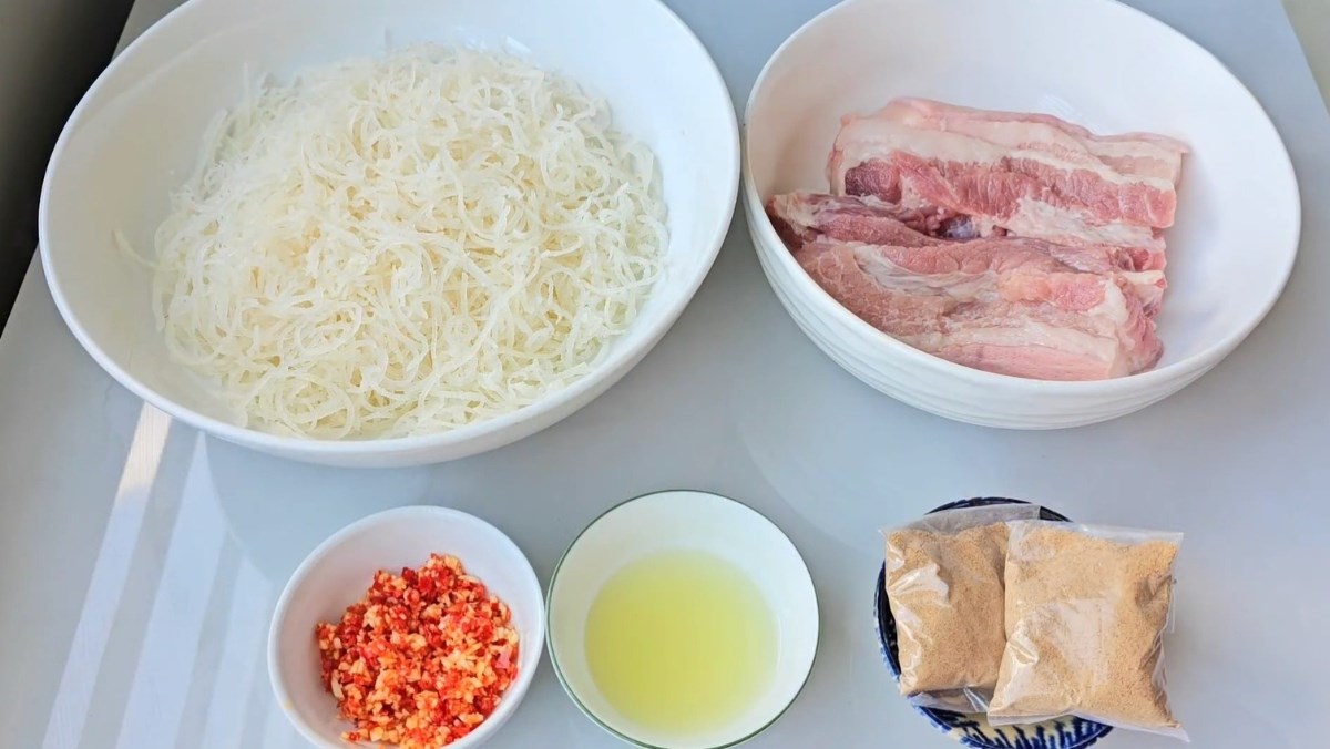 Nguyên liệu món ăn cách làm bì cuốn miền tây