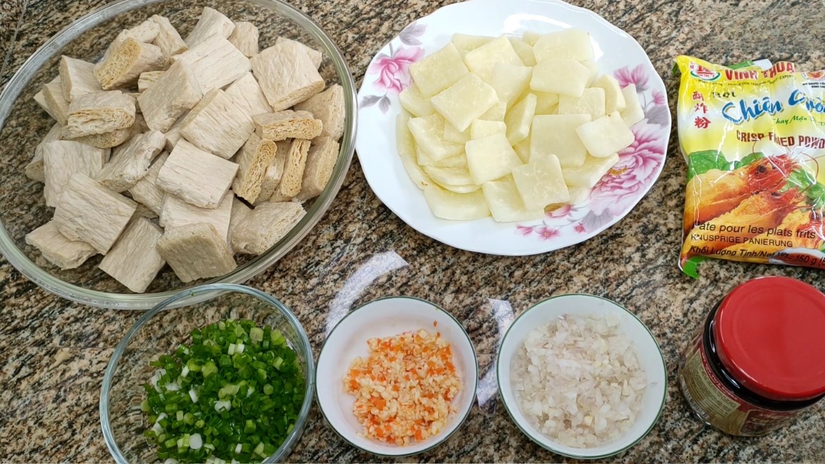 Nguyên liệu món ăn cách làm bún thịt nướng chay
