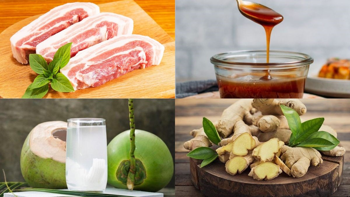 Nguyên liệu món ăn cách làm thịt ba chỉ quay bằng chảo