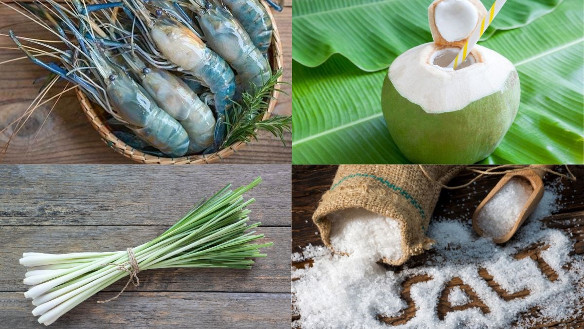 Nguyên liệu món ăn tôm càng xanh hấp