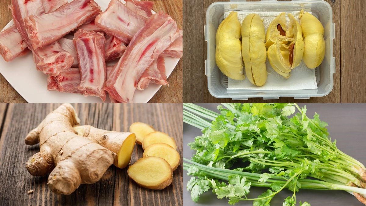 Nguyên liệu món ăn canh sầu riêng