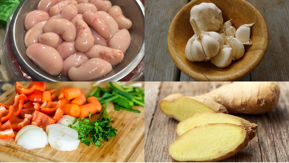 Nguyên liệu món ăn cách làm kê gà (ngọc kê) cháy tỏi
