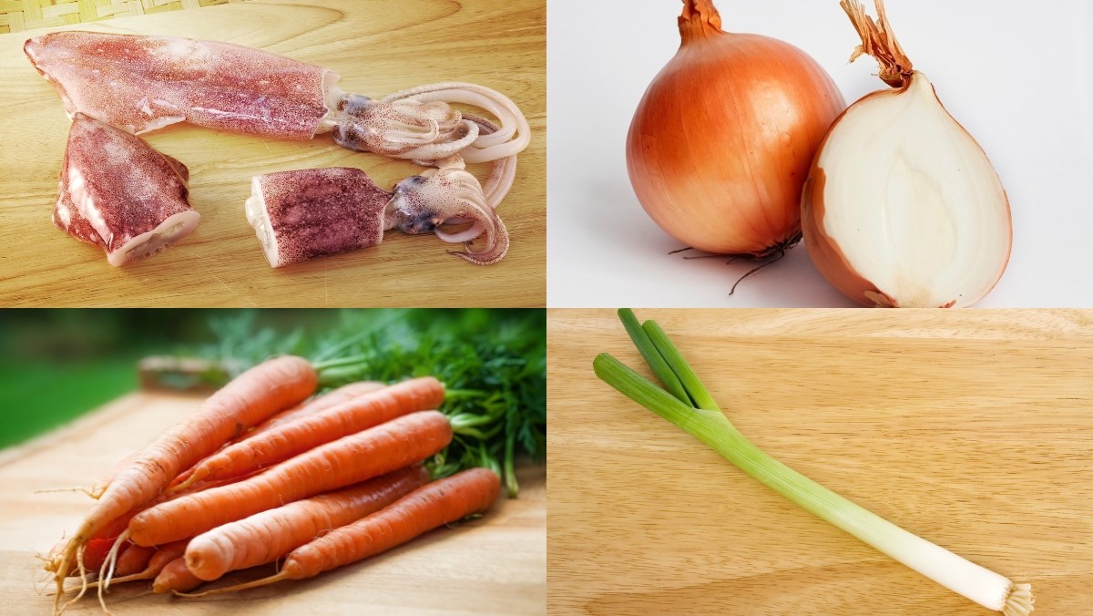 Nguyên liệu món ăn cách làm mực xào cay