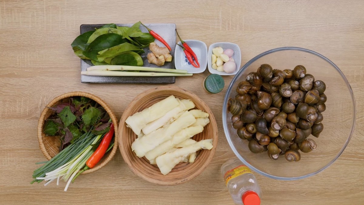 Nguyên liệu món ăn cách làm món ốc xào măng