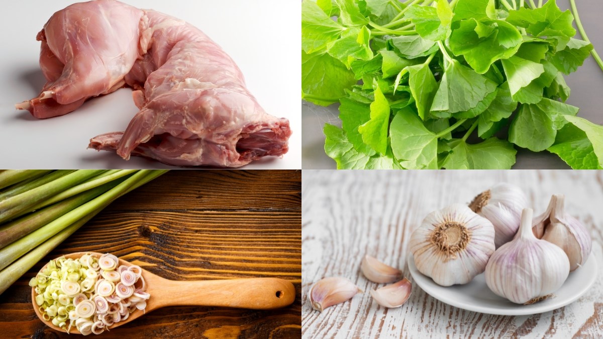 Nguyên liệu món ăn cách làm thịt thỏ xào rau má