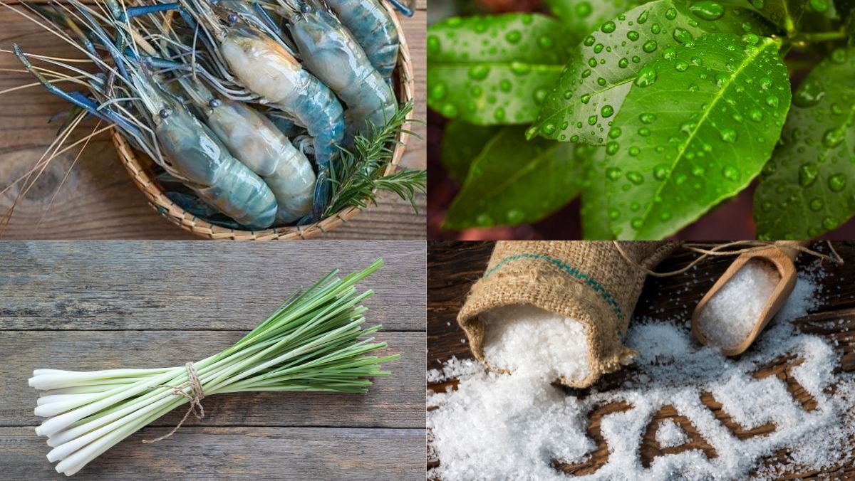 Nguyên liệu món ăn tôm càng xanh hấp