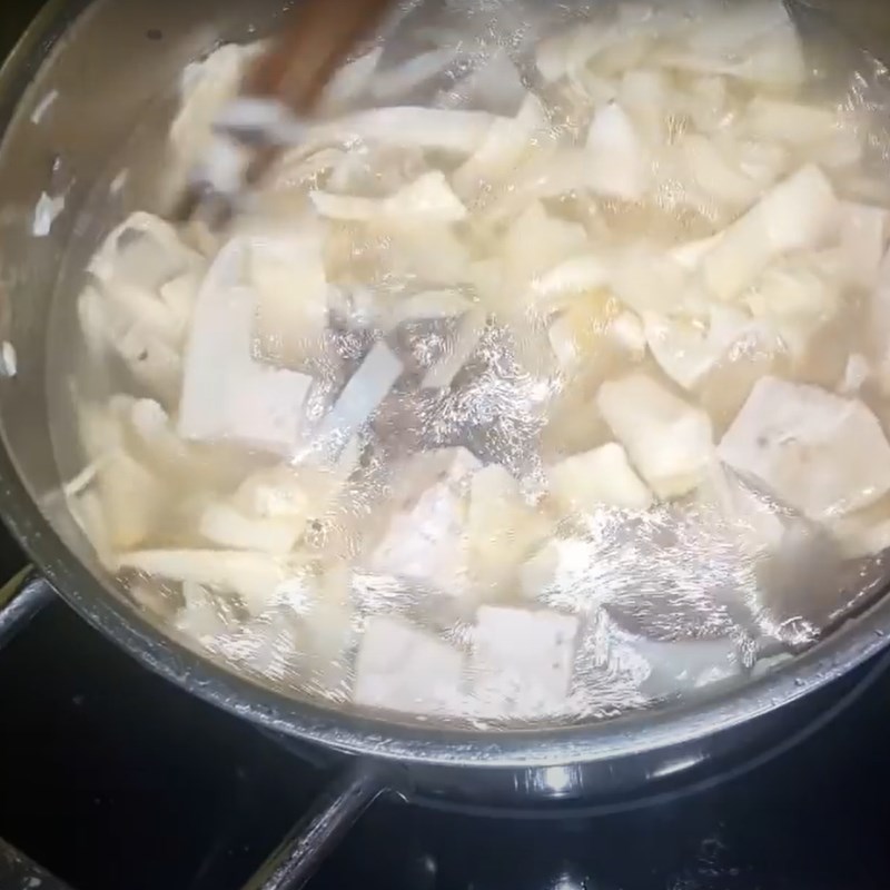 Bước 3 Nấu canh măng tiết Canh măng tiết