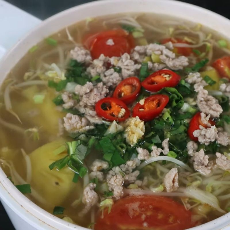 Bước 5 Hoàn thiện Canh chua thịt băm