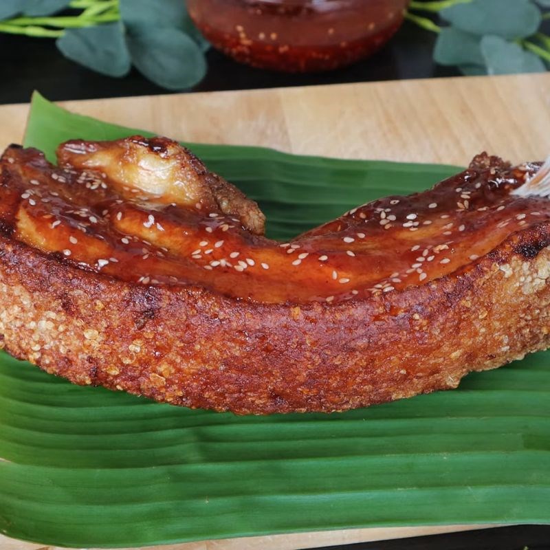 Bước 5 Hoàn thiện món ăn Cách làm thịt ba chỉ quay bằng chảo