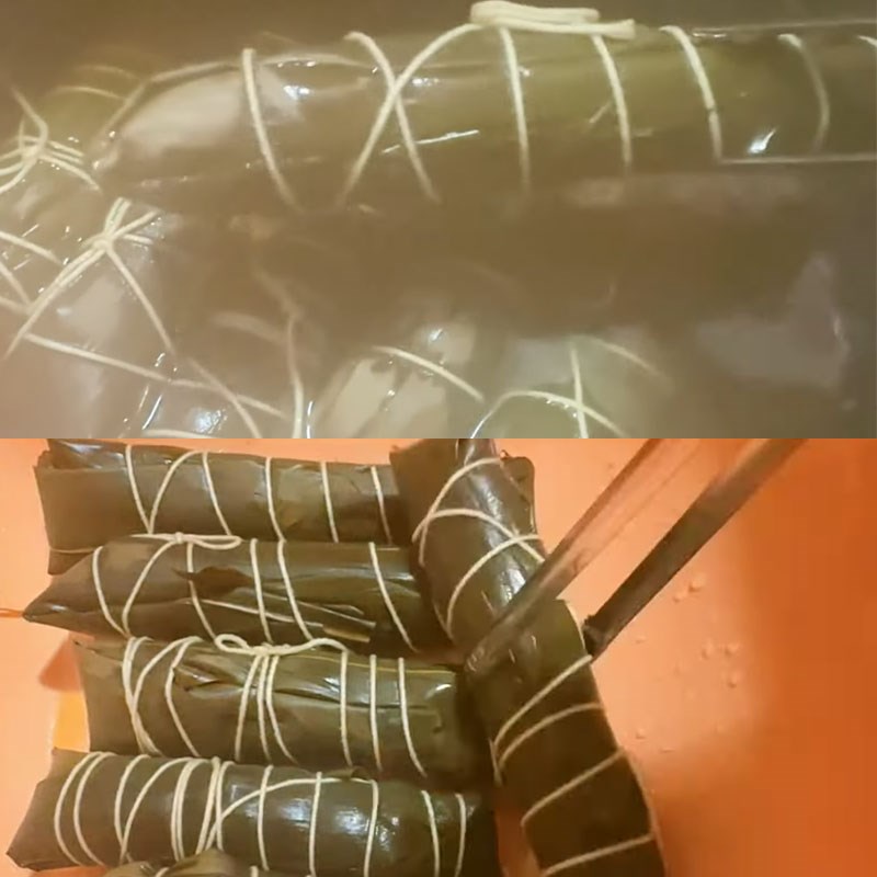 Bước 9 Hoàn thiện sau khi luộc Bánh gio mật mía