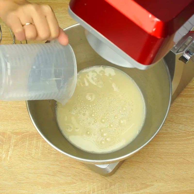 Bước 1 Khuấy tan bột matcha Tàu hủ matcha