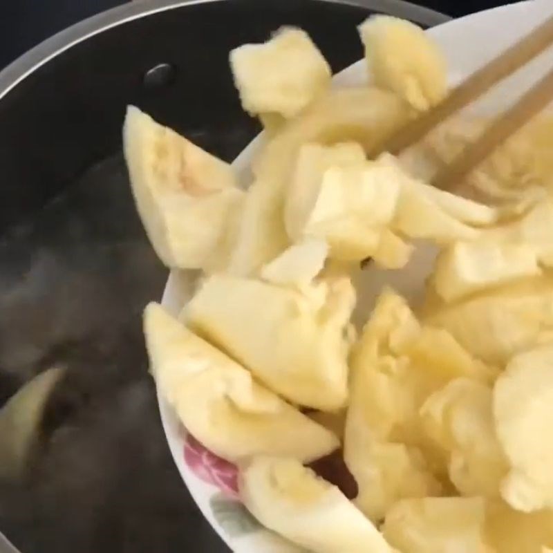 Bước 3 Nấu canh sầu riêng Canh sầu riêng sườn non