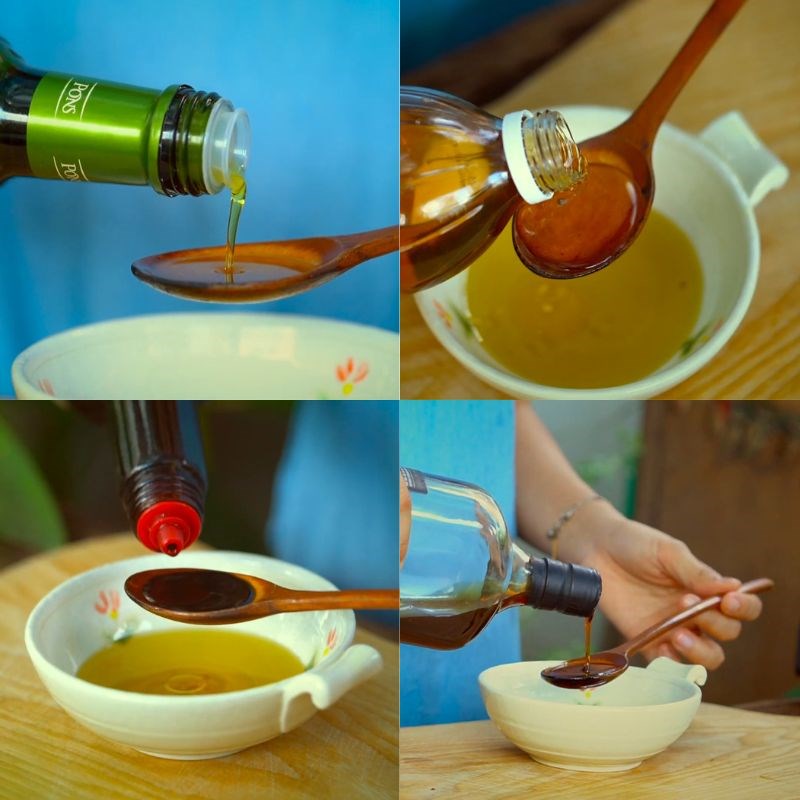 Bước 1 Pha nước sốt Salad tôm bơ