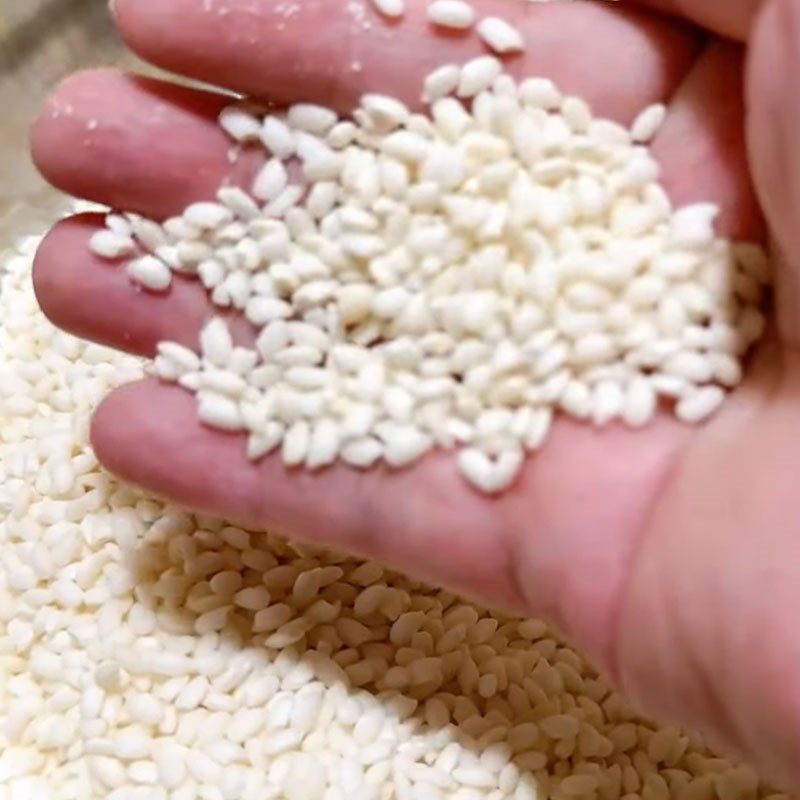 Bước 1 Sơ chế gạo Bánh gio mật mía