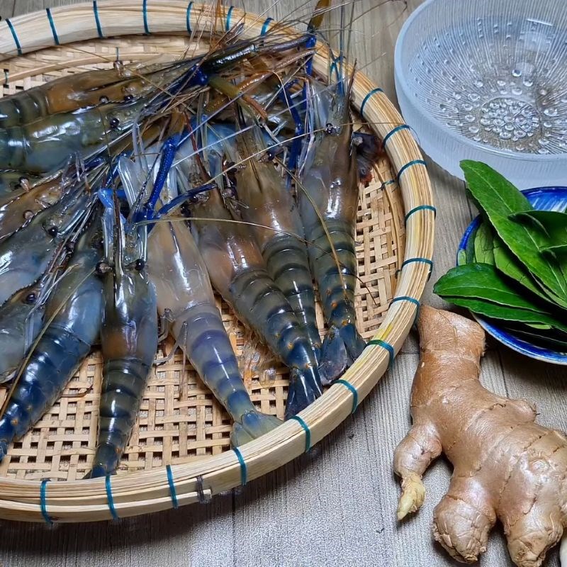 Bước 1 Sơ chế nguyên liệu Tôm càng xanh hấp muối