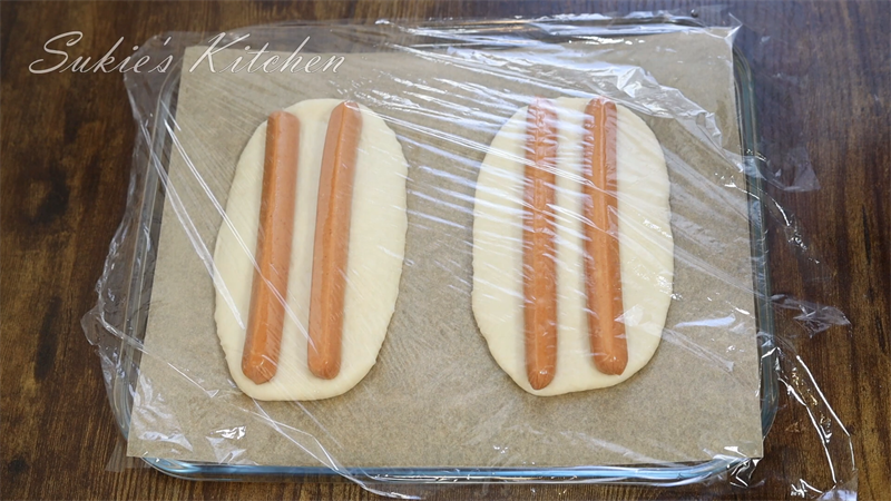 Bước 4 Tạo hình bánh và ủ lần 2 Bánh mì xúc xích chà bông