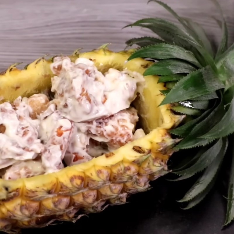 Bước 5 Thành phẩm Tôm sốt mayonnaise trái thơm