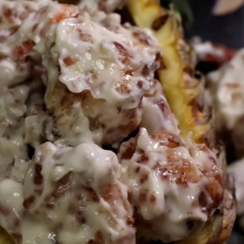 Bước 5 Thành phẩm Tôm sốt mayonnaise trái thơm