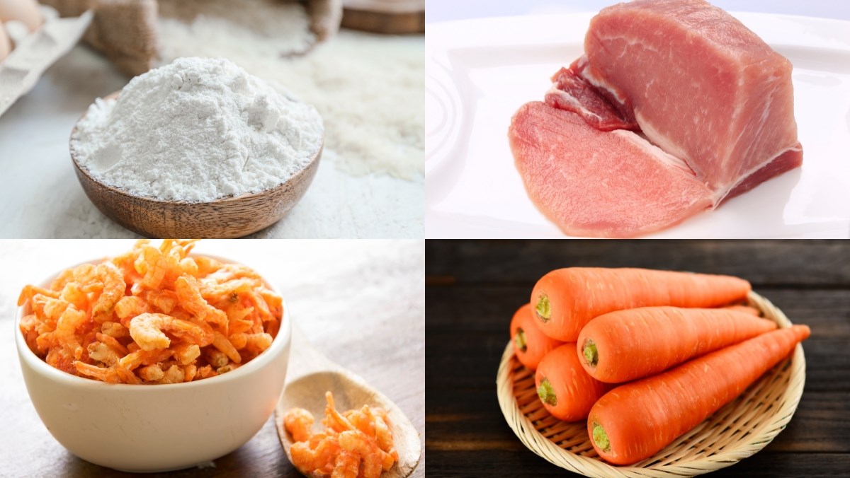Nguyên liệu món ăn cách làm bánh bầu sóc trăng