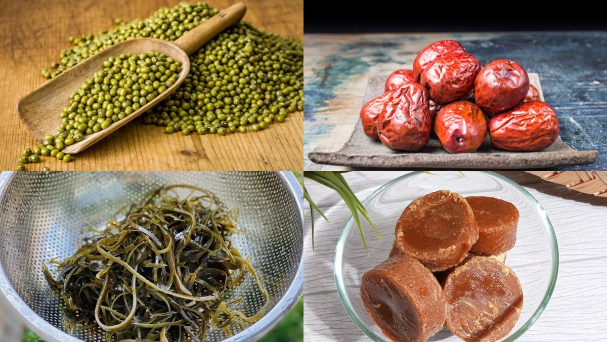 Nguyên liệu món ăn cách nấu chè đậu xanh táo đỏ