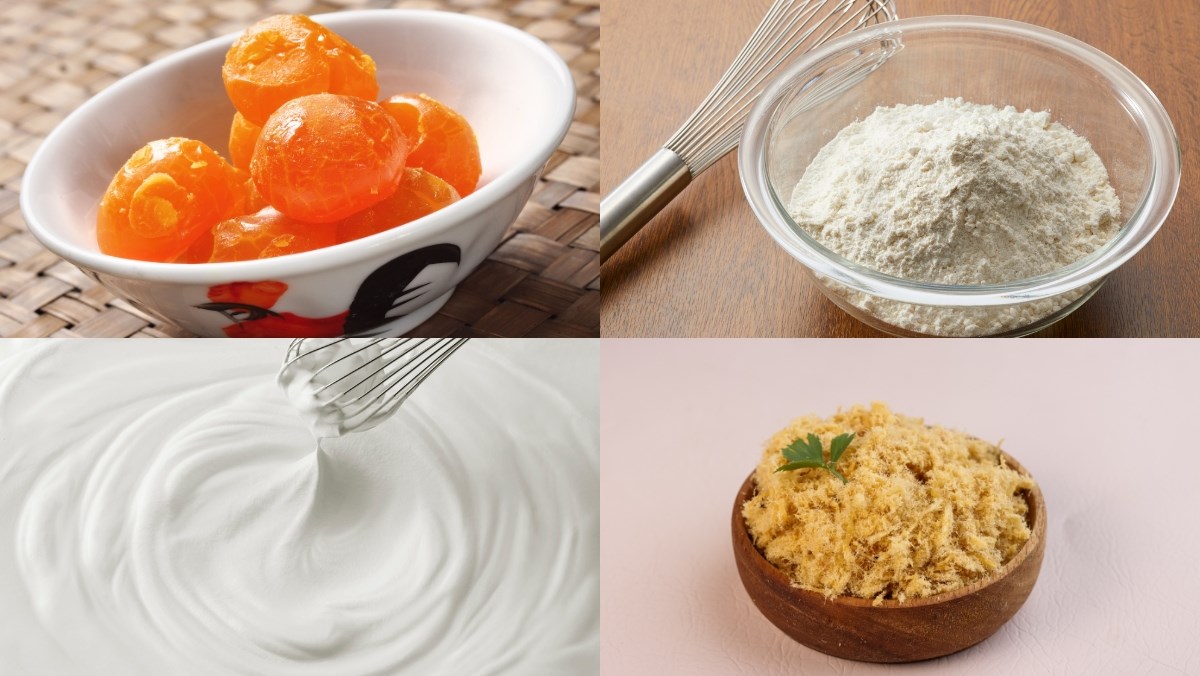Nguyên liệu món ăn cách làm bánh cupcake bông lan trứng muối