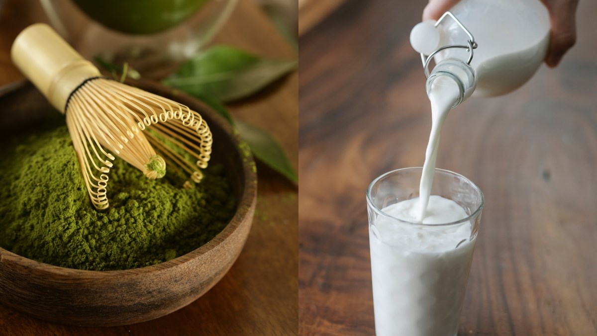 Nguyên liệu món ăn cách pha matcha latte cold whisk