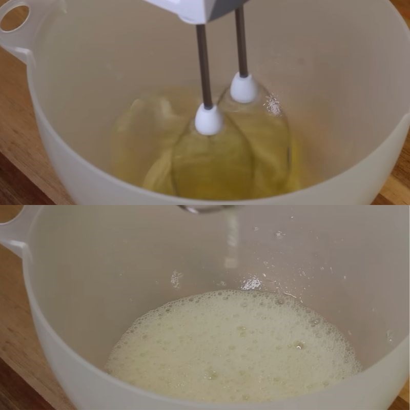 Bước 4 Đánh bông lòng trắng trứng Bánh ô long nhài nhãn