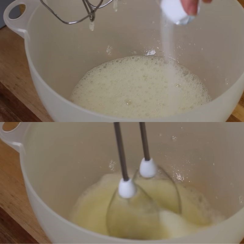 Bước 4 Đánh bông lòng trắng trứng Bánh ô long nhài nhãn