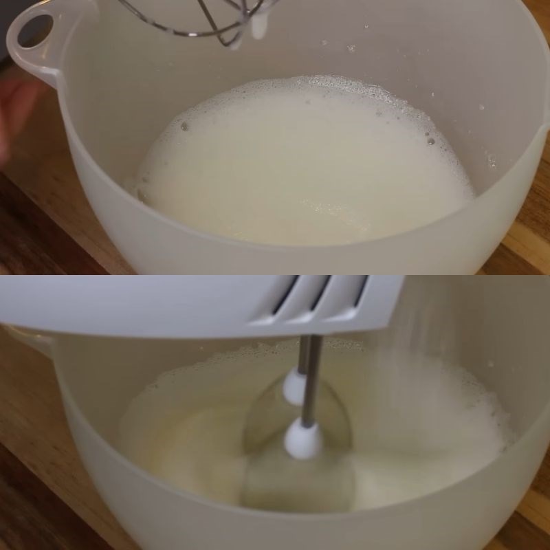 Bước 4 Đánh bông lòng trắng trứng Bánh ô long nhài nhãn