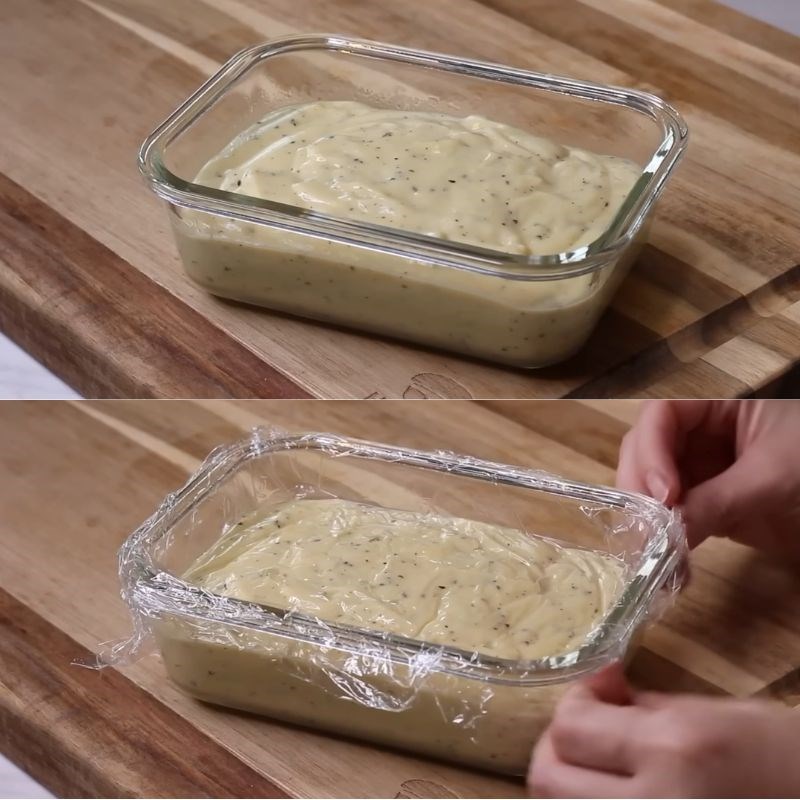 Bước 2 Làm phần kem trứng ô long Bánh ô long nhài nhãn