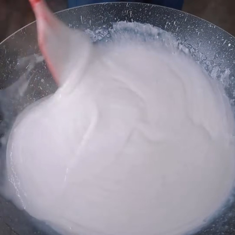 Bước 4 Nấu bột (khuấy trùng) Bánh bầu Sóc Trăng