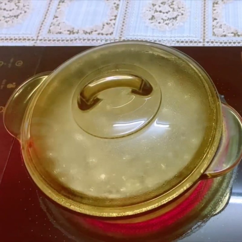 Bước 3 Nấu trân châu Chè đậu xanh táo đỏ