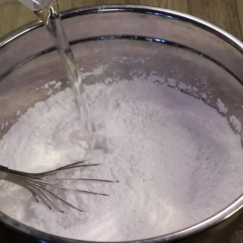 Bước 1 Pha bột Bánh bột (bánh đúc người Hoa)