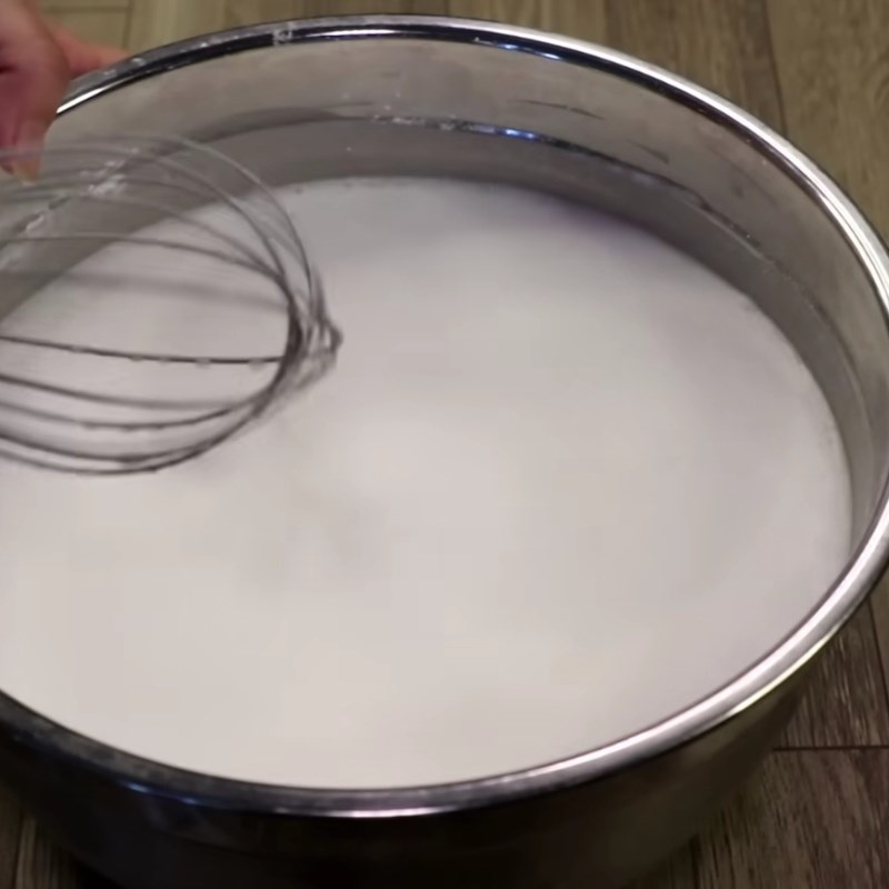 Bước 1 Pha bột Bánh bột (bánh đúc người Hoa)