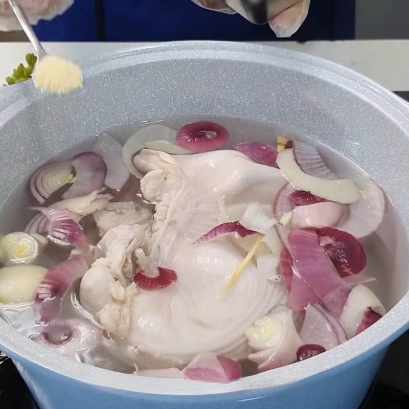 Bước 2 Sơ chế và luộc bao tử, dồi trường gà Gà nấu bao tử