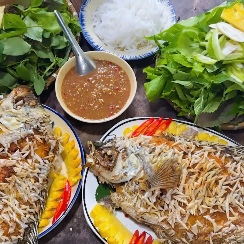 Bước 4 Thành phẩm Cá tai tượng chiên xù cuốn bánh tráng