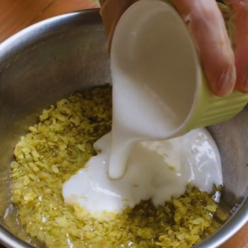Bước 1 Xay cốm Bánh mochi cốm