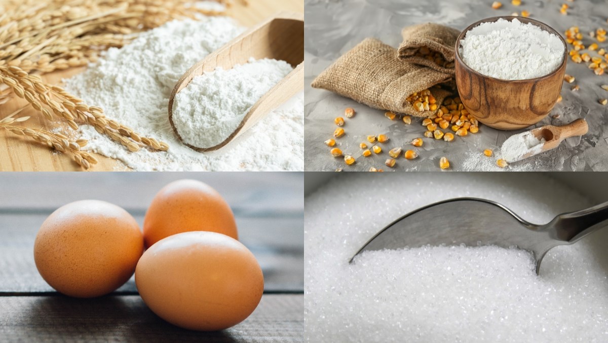 Nguyên liệu món ăn cách làm bánh bông lan bằng bột mì đa dụng