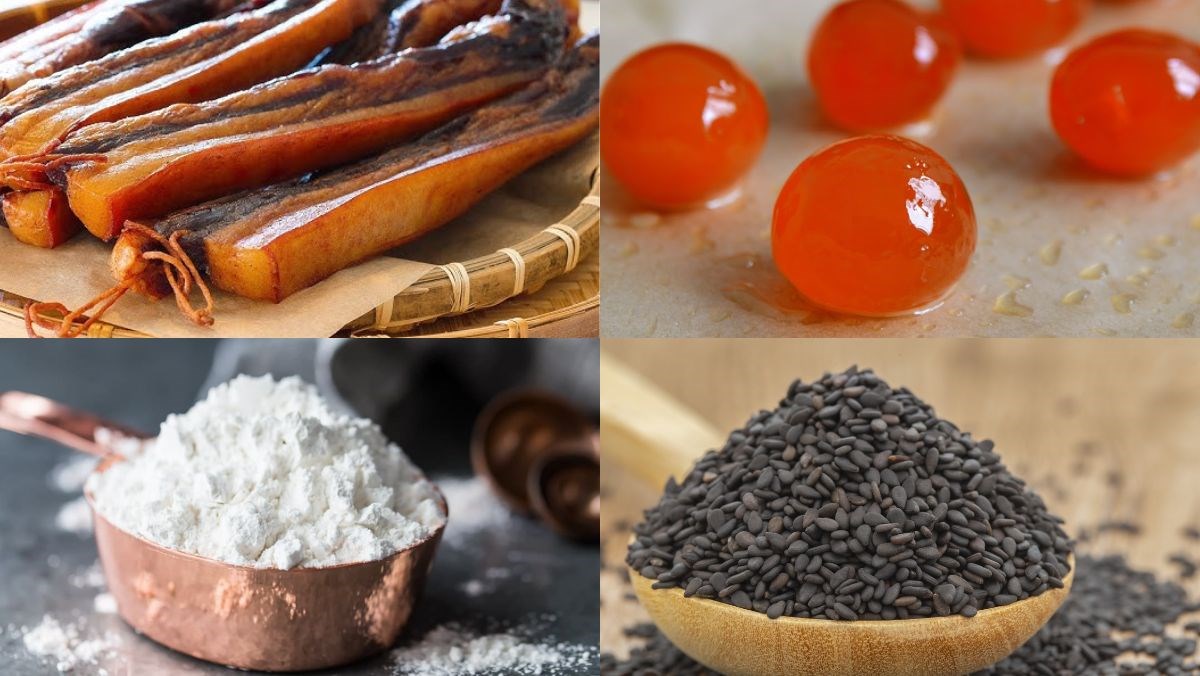 Nguyên liệu món ăn bánh pía thịt lạp