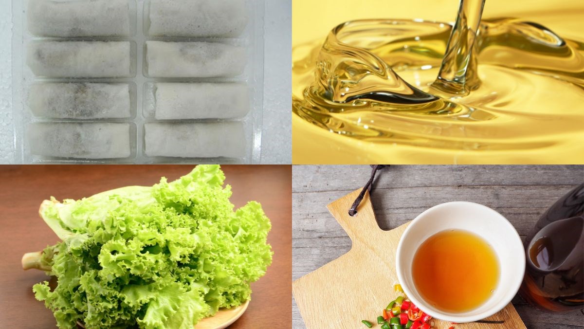 Nguyên liệu món ăn chả giò đông lạnh chiên